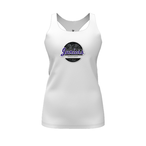 [FT0TRBWH-FYS-LOGO1] Decker Racerback Tank Top (Female Youth S, White, Logo 1)