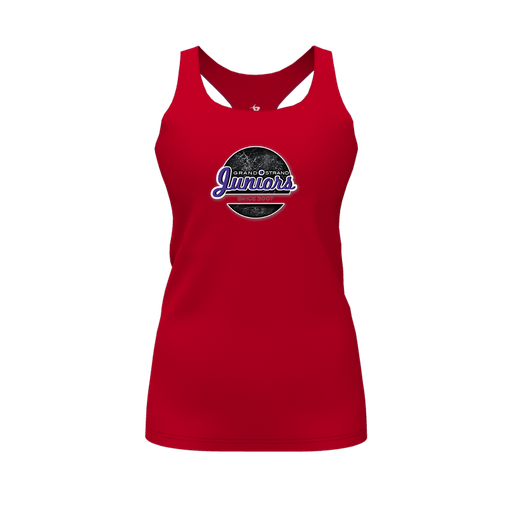 [FT0TRBRD-FYS-LOGO1] Decker Racerback Tank Top (Female Youth S, Red, Logo 1)