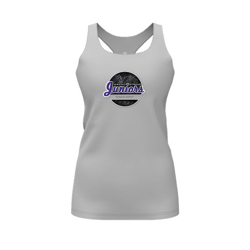 [FT0TRBGY-FYS-LOGO1] Decker Racerback Tank Top (Female Youth S, Gray, Logo 1)