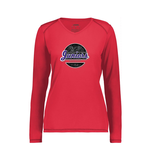 [6847.083.XS-LOGO1] Women's SoftTouch Long Sleeve (Female Adult XS, Red, Logo 1)