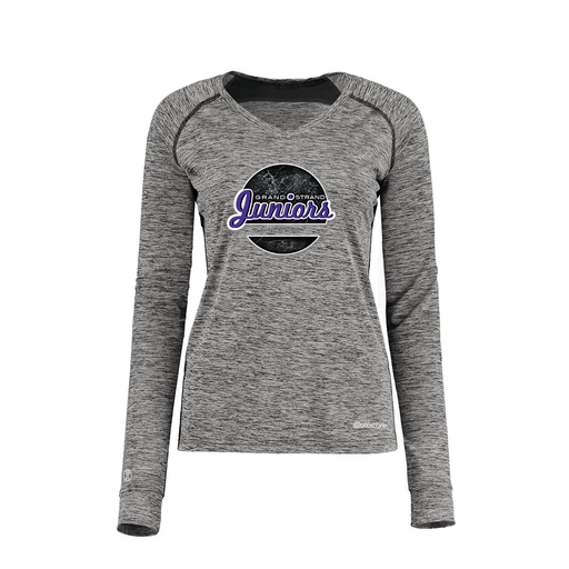 [222770.K94.XS-LOGO1] Ladies Electric Long Sleeve Shirt (Female Adult XS, Black, Logo 1)