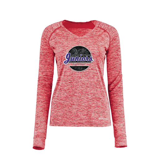 [222770.T20.XS-LOGO1] Ladies Electric Long Sleeve Shirt (Female Adult XS, Red, Logo 1)