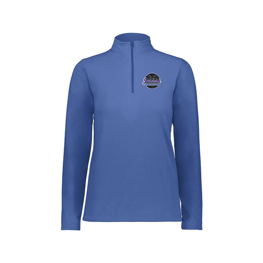 [6864.060.XS-LOGO1] Ladies MicroFleece 1/4 Zip Pullover (Female Adult XS, Royal, Logo 1)