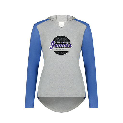 [6902.28V.XS-LOGO1] Ladies Vintage Hoodie (Female Adult XS, Royal, Logo 1)