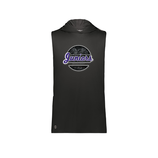 [222590.080.XS-LOGO1] Men's CoolDry Sleeveless Hoodie (Adult XS, Black, Logo 1)