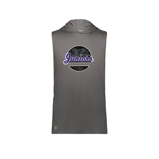 [222590.98D.XS-LOGO1] Men's CoolDry Sleeveless Hoodie (Adult XS, Gray, Logo 1)