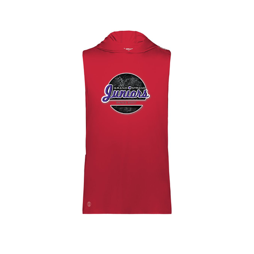[222590.083.XS-LOGO1] Men's CoolDry Sleeveless Hoodie (Adult XS, Red, Logo 1)