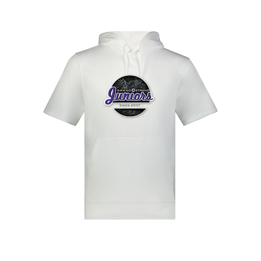 [6871.005.S-LOGO1] Men's Dri Fit Short Sleeve Hoodie (Adult S, White, Logo 1)