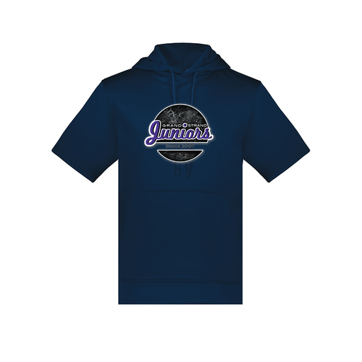 [6871.065.S-LOGO1] Men's Dri Fit Short Sleeve Hoodie (Adult S, Navy, Logo 1)