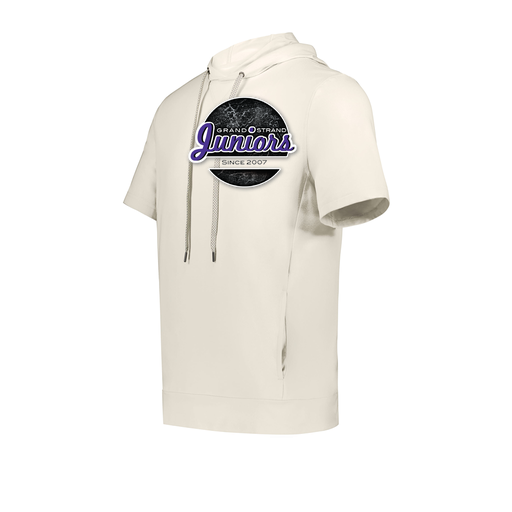[222505.907.S-LOGO1] Men's Venturs Soft Knit Short Sleeve Hoodie (Adult S, White, Logo 1)