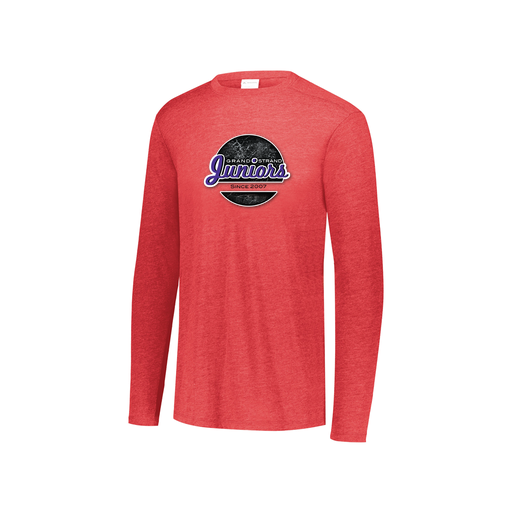 [FTLCUBRD-YS-LOGO1] Decker Youth Tri-Blend T-Shirt - Long Sleeve (Youth S, Red, Logo 1)