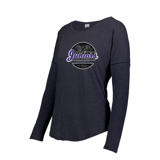 [FTLCUBNV-FAXS-LOGO1] Ladies LS Ultra-blend T-Shirt (Female Adult XS, Navy, Logo 1)